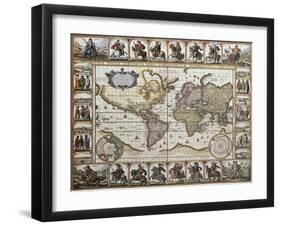 World Old Map. Created By Nicholas Visscher, Published In Amsterdam, 1652-marzolino-Framed Art Print