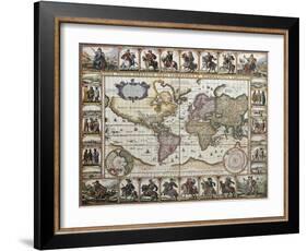 World Old Map. Created By Nicholas Visscher, Published In Amsterdam, 1652-marzolino-Framed Art Print