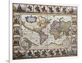 World Old Map. Created By Nicholas Visscher, Published In Amsterdam, 1652-marzolino-Framed Art Print