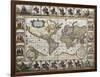 World Old Map. Created By Nicholas Visscher, Published In Amsterdam, 1652-marzolino-Framed Art Print