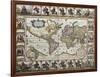 World Old Map. Created By Nicholas Visscher, Published In Amsterdam, 1652-marzolino-Framed Art Print