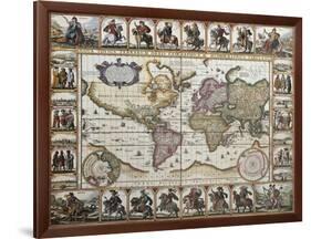 World Old Map. Created By Nicholas Visscher, Published In Amsterdam, 1652-marzolino-Framed Art Print