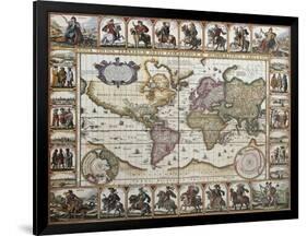 World Old Map. Created By Nicholas Visscher, Published In Amsterdam, 1652-marzolino-Framed Art Print