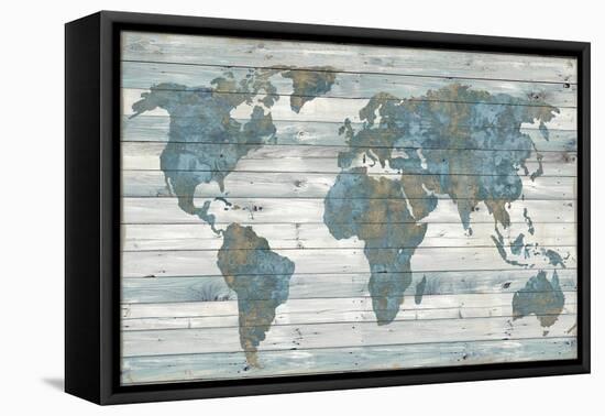 World on Wood-Jamie MacDowell-Framed Stretched Canvas