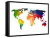 World Polygon Map 1-NaxArt-Framed Stretched Canvas