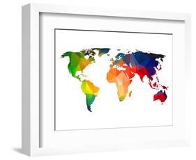 World Polygon Map 1-NaxArt-Framed Art Print