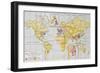 World Population Density At The End Of 19Th Century, Old Map-marzolino-Framed Art Print