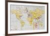 World Population Density At The End Of 19Th Century, Old Map-marzolino-Framed Art Print