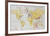 World Population Density At The End Of 19Th Century, Old Map-marzolino-Framed Art Print