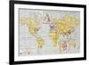 World Population Density At The End Of 19Th Century, Old Map-marzolino-Framed Art Print