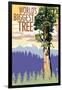 World's Biggest Tree - National Park WPA Sentiment-Lantern Press-Framed Art Print