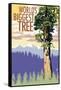 World's Biggest Tree - National Park WPA Sentiment-Lantern Press-Framed Stretched Canvas