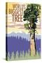 World's Biggest Tree - National Park WPA Sentiment-Lantern Press-Stretched Canvas