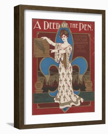 World's Fair: A Deed of the Pen. Louisiana Purchase Exposition-null-Framed Art Print