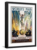 World's Fair Chicago Poster by Glen C. Sheffer-null-Framed Premium Giclee Print