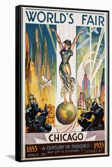 World's Fair Chicago Poster by Glen C. Sheffer-null-Framed Stretched Canvas