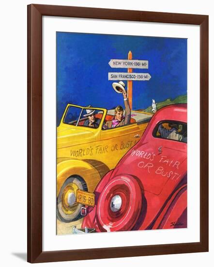 "World's Fair or Bust,"April 22, 1939-John E. Sheridan-Framed Giclee Print