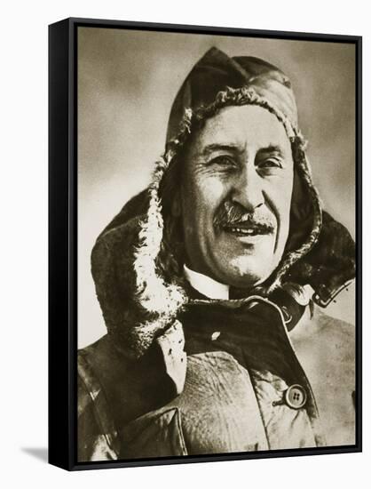 World's First Aeroplane Pilot-English Photographer-Framed Stretched Canvas