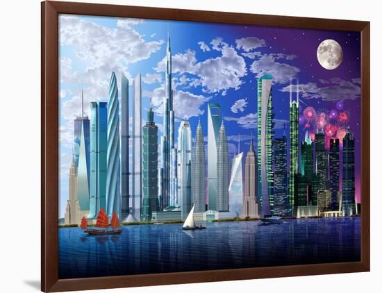 World's Tallest Buildings-Garry Walton-Framed Art Print