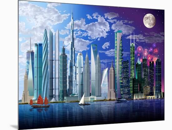 World's Tallest Buildings-Garry Walton-Mounted Art Print