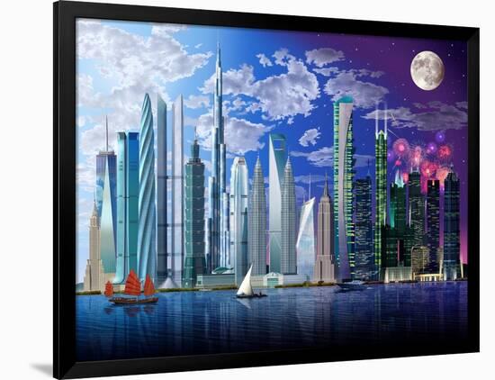 World's Tallest Buildings-Garry Walton-Framed Art Print