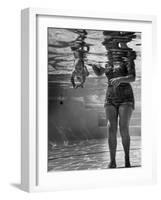 World's Youngest Swimmer Julie Sheldon, 9 Weeks Old, Swimming Underwater-Ed Clark-Framed Photographic Print