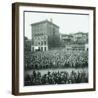 World Series Crowd Watches Scoreboard, 1926-Chapin Bowen-Framed Giclee Print