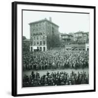 World Series Crowd Watches Scoreboard, 1926-Chapin Bowen-Framed Giclee Print