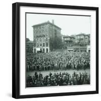 World Series Crowd Watches Scoreboard, 1926-Chapin Bowen-Framed Giclee Print