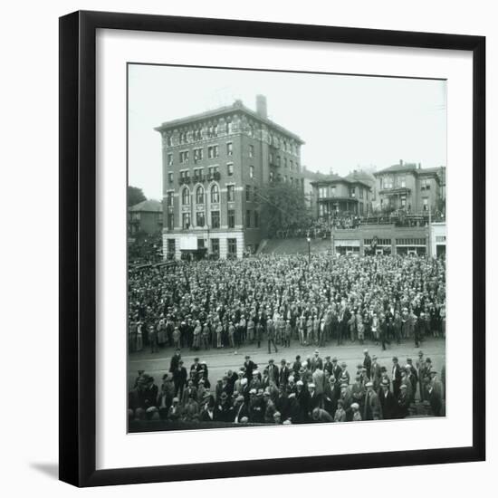 World Series Crowd Watches Scoreboard, 1926-Chapin Bowen-Framed Giclee Print