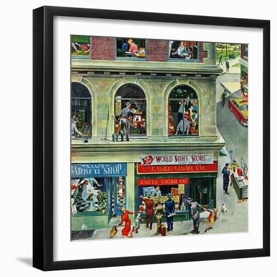 "World Series Scores", October 2, 1954-Thornton Utz-Framed Giclee Print