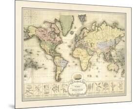 World Spice Trade Map-The Vintage Collection-Mounted Giclee Print