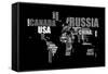 World Text Map-Michael Tompsett-Framed Stretched Canvas