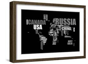 World Text Map-Michael Tompsett-Framed Art Print