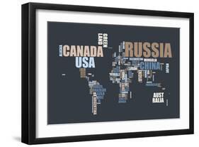 World Text Map-Michael Tompsett-Framed Art Print