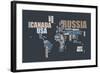 World Text Map-Michael Tompsett-Framed Art Print