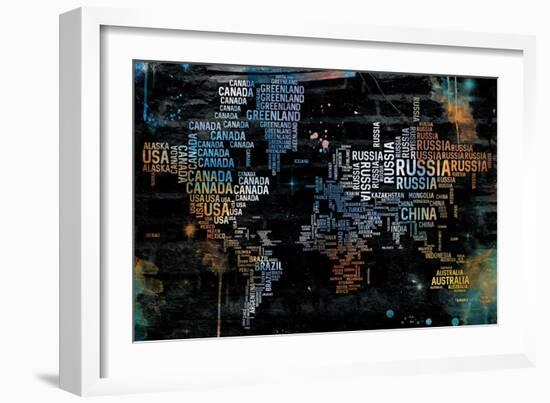 World Text Map-OnRei-Framed Art Print