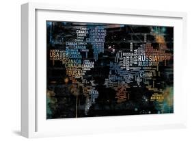 World Text Map-OnRei-Framed Art Print