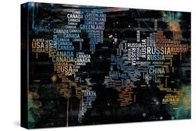 World Text Map-OnRei-Stretched Canvas