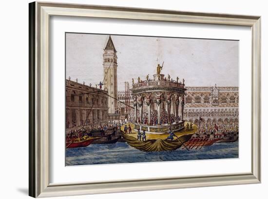 World Theatre, Tournament in Venice by Brotherhood of Knights of Garter, 1564, Italy-Giovanni Lanfranco-Framed Giclee Print