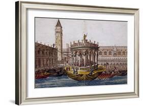 World Theatre, Tournament in Venice by Brotherhood of Knights of Garter, 1564, Italy-Giovanni Lanfranco-Framed Giclee Print