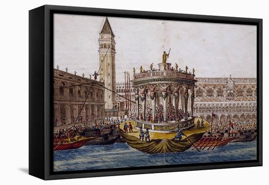 World Theatre, Tournament in Venice by Brotherhood of Knights of Garter, 1564, Italy-Giovanni Lanfranco-Framed Stretched Canvas