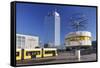 World Time Clock and Hotel Park Inn on the Alexanderplatz, Berlin, Germany-Markus Lange-Framed Stretched Canvas