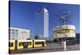 World Time Clock and Hotel Park Inn on the Alexanderplatz, Berlin, Germany-Markus Lange-Stretched Canvas