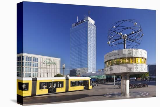 World Time Clock and Hotel Park Inn on the Alexanderplatz, Berlin, Germany-Markus Lange-Stretched Canvas