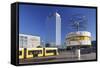 World Time Clock and Hotel Park Inn on the Alexanderplatz, Berlin, Germany-Markus Lange-Framed Stretched Canvas