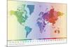 World Time Zone Map-Tom Frazier-Mounted Giclee Print