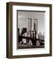 World Trade Center and Brooklyn Bridge-Walter Gritsik-Framed Art Print