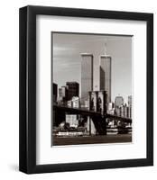 World Trade Center and Brooklyn Bridge-Walter Gritsik-Framed Art Print