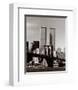 World Trade Center and Brooklyn Bridge-Walter Gritsik-Framed Art Print